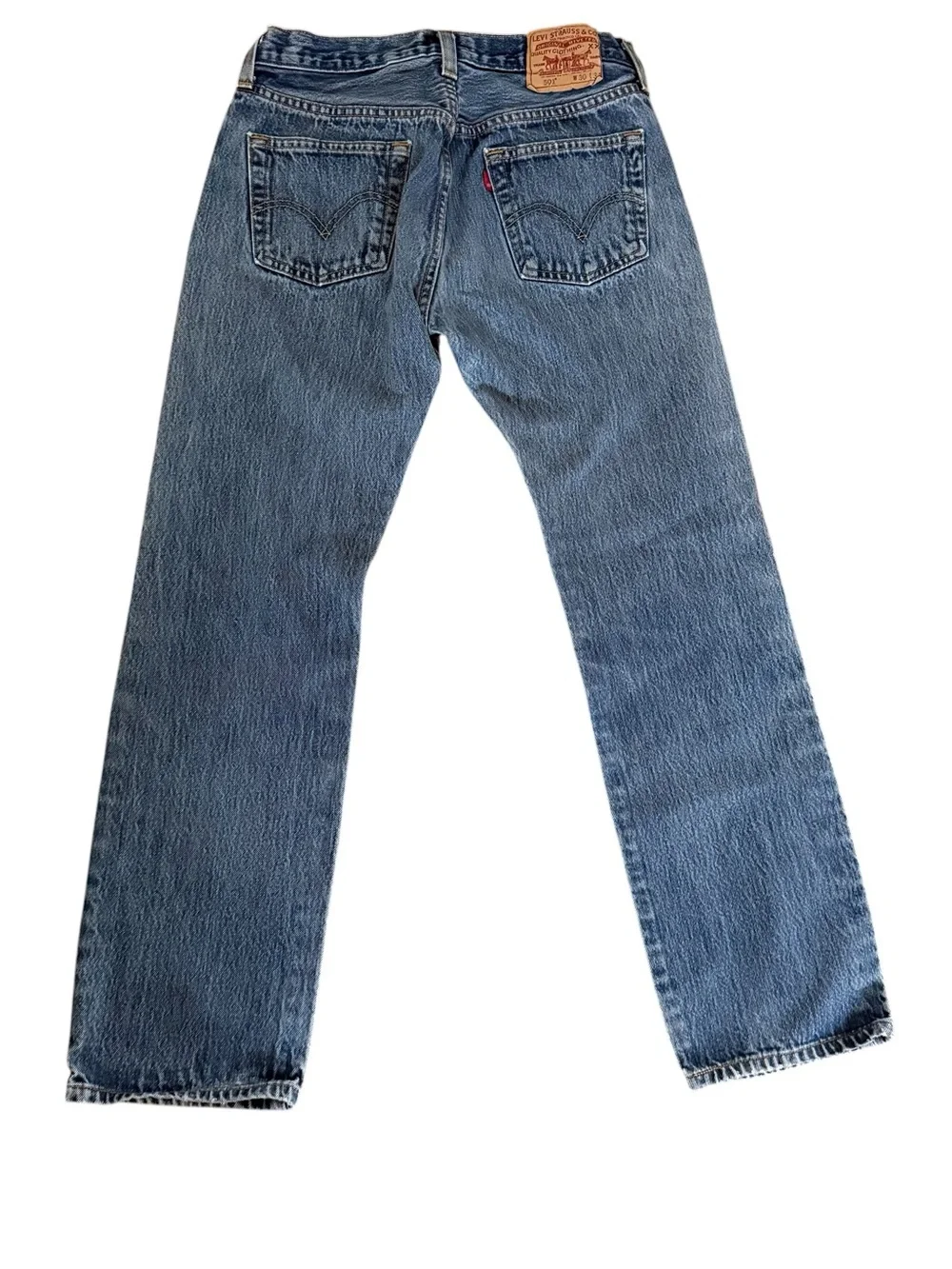 Levi's 501 Men's Straight Jeans in Light Blue Wash - Picture 2 of 12